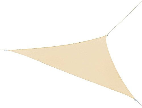 Coolaroo Sonnensegel zum Aufhängen, 90% UV-Block, atmungsaktiv, für den Außenbereich, mit vormontierten Seilen, für Terrasse, Garten und saisonale Nutzung, 4,8 m 12,7 cm, Dreieck, Kieselstein