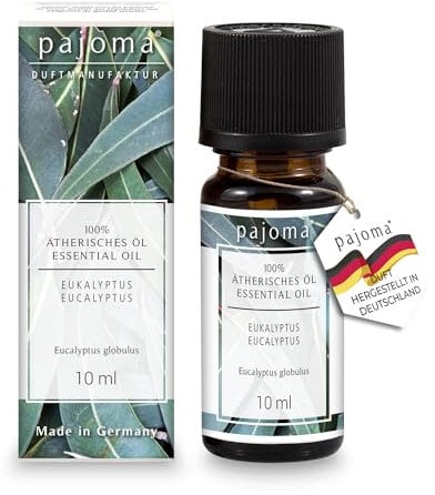 pajoma® Duftöl 10 ml, Eukalyptus | 100% Naturrein Ätherisches Öl für Aromatherapie, Duftlampe, Aroma Diffuser, Massage, Naturkosmetik | Premium Qualität