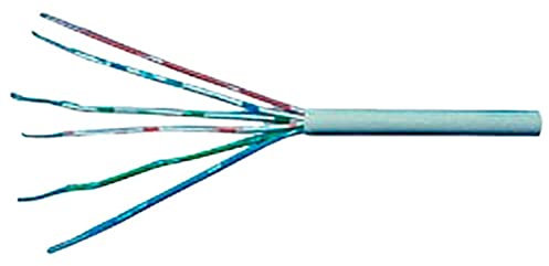 Merriway BH01510 3-Pair 6-Core Round Telephone Cables, CCA White, 10 Metres (33 feet)