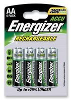 ENERGIZER 627916 Rechargeable Battery, Pack of 4, Nickel Metal Hydride, 2000 mAh, 1.2 V, AA