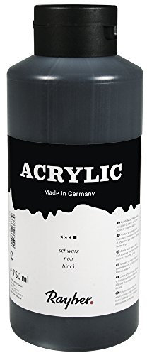 Rayher Acrylic Peinture acrylique d’artiste, flacon de 750 ml, noir, 38913576