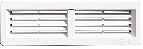 Griglia di aerazione di colore bianco, 220 x 55 mm, plastica ASA di alta qualità, per cucina o bagno, per retrofit