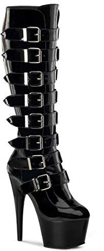 Pleaser Damen Adore-2043 Stiefel, Schwarz (schwarzer lack), 42 EU