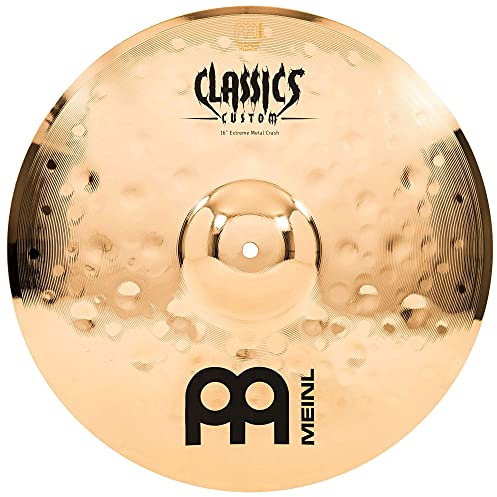 Meinl Cymbals Classics Custom Extreme Metal Plato Crash de 16 pulgadas (40,64cm) Platillos de Batería - Bronce B12, Acabado Brillante (CC16EMC-B)