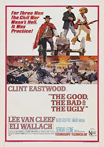 Vintage Filmposter, A4, The Good, the Bad and the Ugly / Zwei glorreiche Halunken, Clint Eastwood, Fotopapier matt 260 gsm