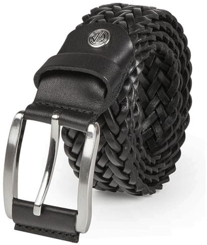 LINDENMANN Flecht-Leder-Gürtel Herren Jeans-Gürtel 35 mm, Größe/Size:110