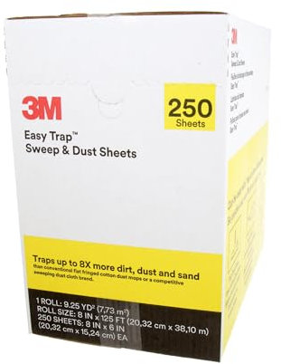 3M fácil sifón Plumero – Barrido y Polvo Hoja, 1 Roll, 8 x 6 Sheets, 250 Sheets per Roll, Blanco, 1