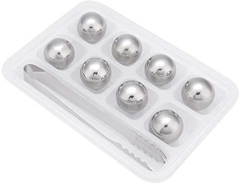 Edelstahl-Eiskugeln, Frost, Whisky, Whisky, Steine, mit Zange, Silber 1