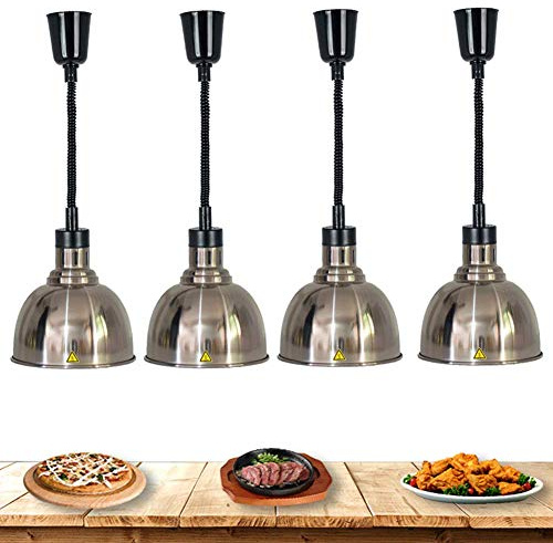 Aprilhp Speisenwärmer für Partys Buffets, Lebensmittel Wärmelampe Küche Lichter Buffet Speisenwärmer Metall Pendelleuchte Vintage Kronleuchter, Restaurant Equipment, 4 Pack