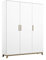 Rauch Möbel Carlsson Schrank Drehtürenschrank in Weiß, Griffe/Füße Eiche Massiv, 3-türig, inkl. Zubehörpaket Basic 1 Kleiderstange, 4 Einlegeböden, BxHxT 136x203x53 cm