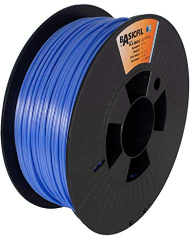 BASICFIL PLA SILK (3D Drucker Filament) 2.85mm, 1kg, Hellblau (Light Blue)