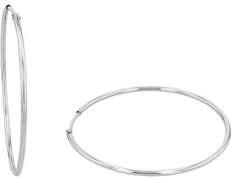 Amor Creolen 925 Sterling Silber Damen Ohrschmuck, 4,2 cm, Silber, Kommt in Schmuck Geschenk Box, 2026224
