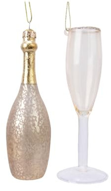 Christmas-Decorations Weihnachtskugeln Glas Champagner Set