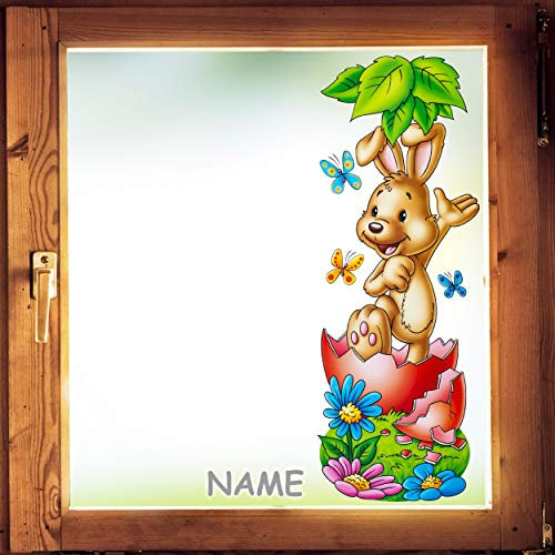 alles-meine.de GmbH XL Fensterbild - 43 cm Motivwahl Ostern & Frühling - Osterhase & Osterei - statisch haftend - selbstklebend + wiederverwendbar - Stück Sticker Fensterbild..