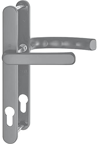 Drückergarnitur LIÈGE - Schmalschild 24 mm, Griff flach, 67 - 72, Edelstahl-Effekt