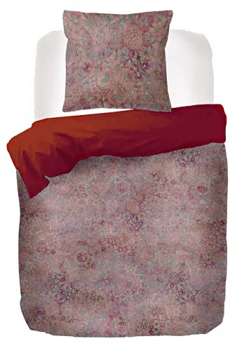 Kayori Satin-Bettwäsche-Garnitur Chana Farbe Lila Größe 135x200+80x80cm Wendebettwäsche Baumwolle Fair Trade