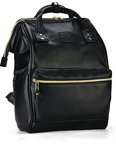 Kah&Kee Damen Leder Rucksack - Elegantes 15 zoll Laptoprucksack für Lehrerinnen und Arbeitsamkeit im Büro mit diebstahl