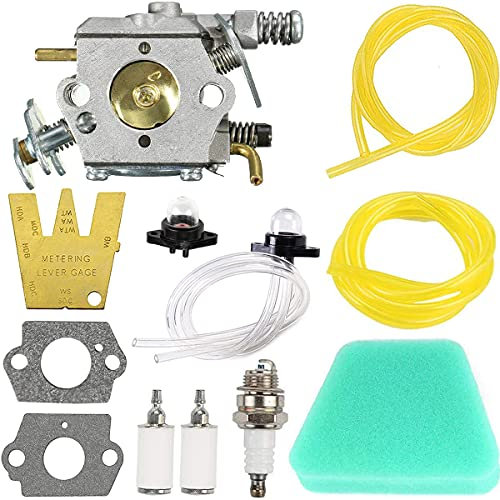 ZAMDOE C1U-W8 C1U-W14 Vergaser-Kit für Poulan 2150 1950 2050 2375 2550 Wild Thing Kettensäge, ersetzt WT-600 WT-624 WT-625 WT-89 WT-89 WT-324, mit Luftfilter-Kraftstoffleitung