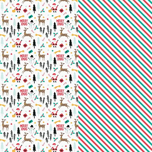 Geschenkpapier Weihnachten Merry Xmas Mix 2 Rollen 70x200 cm (Weihnachten)