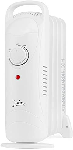 Radiador de aceite junior 5 elementos térmicos. Potencia máxima 700 W. Termostato regulable.
