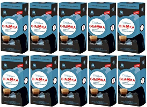 Gimoka Mélange Espresso Décaféiné intensité 7/13-100 Capsules Aluminium - Compatibles avec les machines à café à usage domestique Nespresso* - Produit en Italie (lot de 10 x 10)