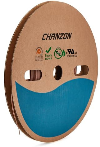 Chanzon 2:1 Ratio - 80Ft Roll - 1/24 (1mm) Heat Shrink Tubing 2:1(25M Total Length) Brown Polyolefin Sleeving Wrap Shrinking 2 to 1 1pcs
