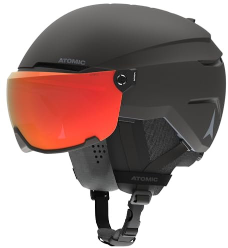 Salomon Atomic Savor Visor Photo Skihelm mit Visier - Black - Größe S - Maximale Stoßdämpfung - Active Aircon Belüftungssystem - Hochwertige Verspiegelung für klare Sicht, 51-55