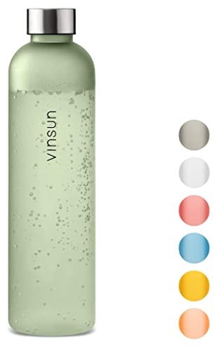 VINSUN Water Bottle 650ml Green, Leak-proof Water Flask - BPA free, Tritan, Sustainable - Sports Drinks Bottle for Gym, Travel, School, Cycling, Running, Work