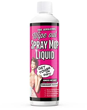 Wipeout - Spray Mop Liquid Detergent Refill Solution - Ready To Use Floor Cleaner | Pomegranate Fragrance 500ml, Clear