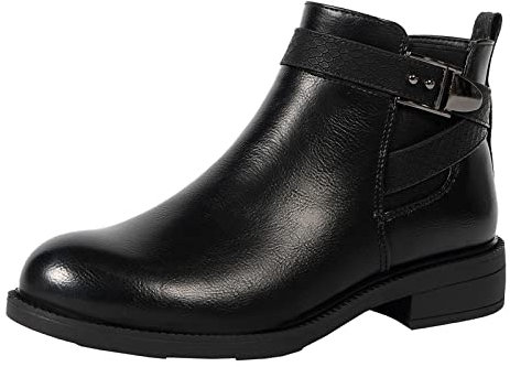 Anfibi al Ginocchio Stivaletti con Cerniera Laterale con Fibbia per Donna Stivaletti con Tacco Grosso a Punta retrò Stivali Corti Scarpe da Donna Stivali Invernali Bassi