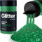 Hemway Premium Glitter Shaker - Emerald Green | Fine Metallic Flake Sequins for Resin & Epoxy Crafts | Craft Supplies for Tumblers, Festival, Hair, Face, Body, Eye & Nail Art | 130 g