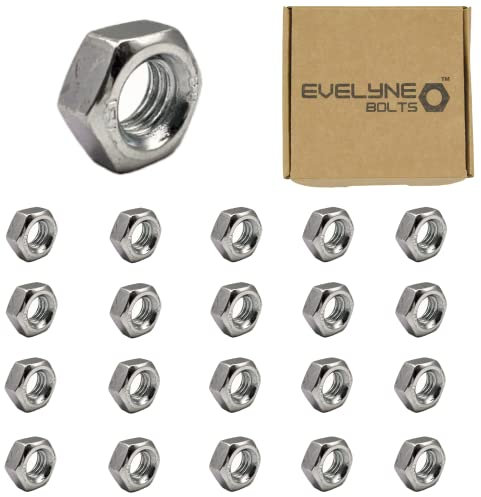 M6 (6mm) Steel Hex Nuts - Standard Thread - Pack of 20