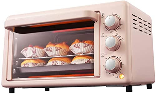 19L Rose Mini Four Température Réglable 0-240 ℃ et 60 Minutes Minuterie 3 Modes de Chauffage Cuisson Maison Gâteau Barbecue Four Électrique Double Position de Cuisson Porte en Verre Trempé 1200W Cod
