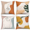 Hnmdmyi Kissenbezug Boho 45x45 4er Set, Abstrakt Minimalistisch Frau Gesicht Körper Linie Blatt Pflanze Dekorative Kissenbezüge Moderne Kunst Ästhetisch Leinen Kissenhülle für Sofa Couch Home Decor