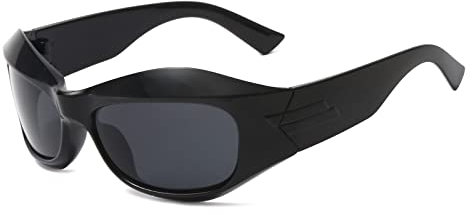 LJCZKA y2k Wrap Around Sonnenbrille für Herren Damen, Sport Sonnenbrille Fahrradbrille Radbrille Schnelle Brille y2k mit UV-Schutz