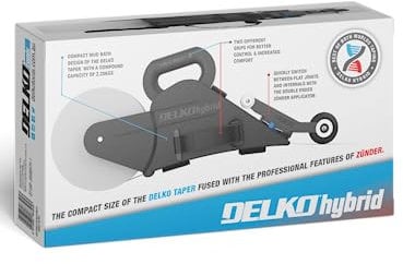 DELKOhybrid drywall taping tool. The perfect blend of the ZÜNDER and DELKOtaper, combining their best features to create the ultimate taping experience.