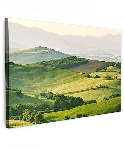 MuchoWow© Wandbilder Groß 120x80 cm XXL Schlafzimmer Home Deko Wohnung Bild Wohnzimmer Fotoleinwand Wand Bilder Leinwand Wall Decor Natur - Toskana - Grün - Landschaftsbilder