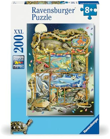 Ravensburger Kinderpuzzle - 12000866 Reptilien im Regal - 200 Teile XXL Puzzle für Kinder ab 8 Jahren