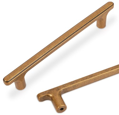 COTYKILEY 10 Stück 128 mm Antik Messing Küchenschrankgriffe Schrankgriffe Schrankgriffe Vintage Schubladengriffe Antik Gold Bronze Küchenschrank Hardware Küchengriffe Schubladengriffe Kommode Griffe