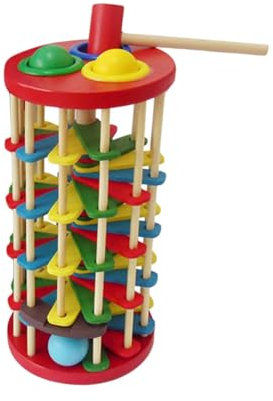 Niños golpeando Banco mazo Libra Rollo rampa Juguetes Bola de Madera Juguete Montessori para Oficina