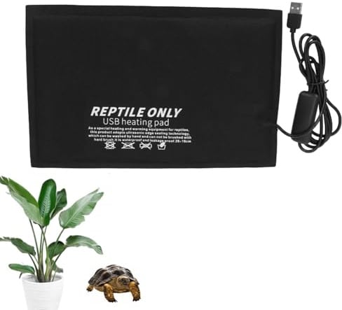 Reptilien-Heizkissen, USB-Untertank-Terrarium-Wärmer, Heizmatte, Untertank-Heizung, Terrarium-Wärmer-Set Mit Dreistufiger Temperaturregelung, Heizkissen Temperaturregler Heizung Pad für Haustiere(L)