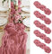 Lot de 5 chemins de Table en étamine Rose poussiéreux, Chemin de Table en Gaze de 10 Pieds, Chemin de Table en Tissu Semi-Transparent pour réception de Mariage, Mariage Rustique bohème