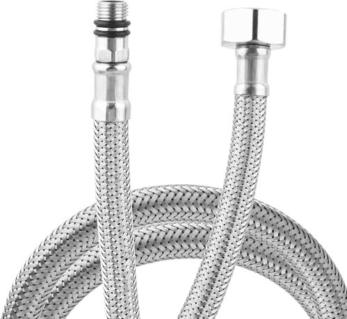 Pack of 2 Kitchen/Basin Monobloc Mixer Tap Connectors Flexible Pipes Tails British Standard Pipe M10 x1/2 Fitting 500mm Long (500mm)