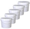 Smart Pack Seau avec couvercle 5 l blanc, 3,7 l seau en plastique, seau avec couvercle alimentaire, hermétique, seau à peinture vide, restauration, collecte des olives (5 x 5,5 L)