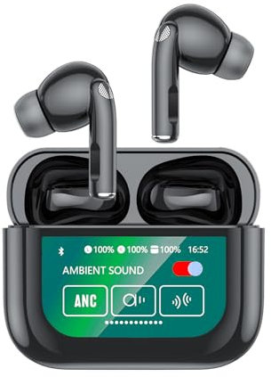 Wireless Earbuds, Wireless Headphones Bluetooth 5.4 Headphones In Ear with ANC and ENC Noise Cancelling Mic, New 40H Bluetooth Earphones Deep Bass Stereo Ear Buds, IP7 Waterproof, Smart LCD Display
