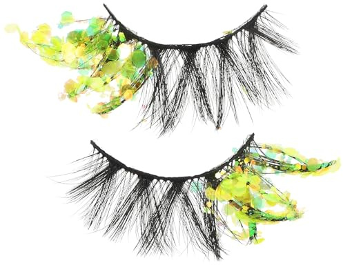 Beaupretty Bunte Pailletten Falsche Wimpern Glitzernde Wimpernverlängerungen Wiederverwendbar Für Party Make-up Halloween Und Cosplay