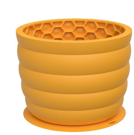 Generic Silicone Dog Lick Bowl, Dog Enrichment Toy, 620ml, Yellow, Anti-Slip Suction Cups