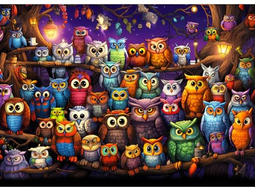 Jigsaw Puzzles for Adults 1000, Puzzles for Adults, Challenging Puzzles, Puzzle Game for The Whole for Women, Gifts for Men, Theme:Owl Family