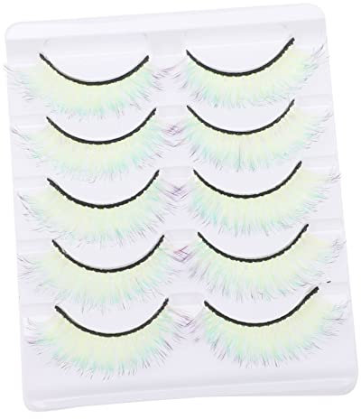 Beaupretty 5 Paia Ciglia Di Ragazze Impostore Ciglia Carine Ciglia Finte Mascara Ciglia Con Colla Per Ciglia Duo Ciglia Rosa Fai Da Te Ciglia Naturali Imitazione Light Green