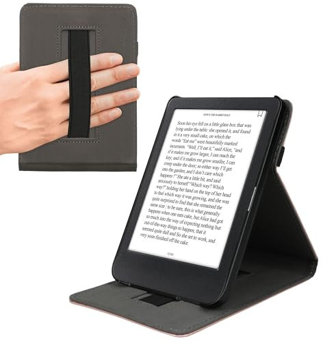 kwmobile Étui pour liseuse électronique Compatible avec Kobo Clara BW/Colour - Étui Housse Rabat liseuse Simili Cuir Or Rose